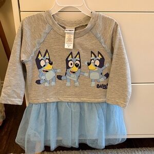 Bluey Gray and Blue Dress